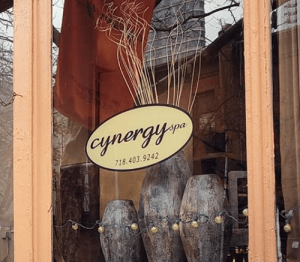 storefront window of Cynergy Spa