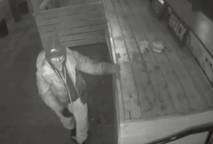 Footage of thief outside Mac Shack storefront