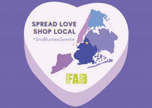 Heart with borough map and Spread Love Shop Local