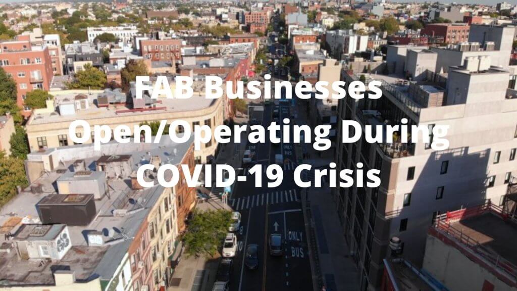 Open and Operating Businesses During COVID19 Crisis