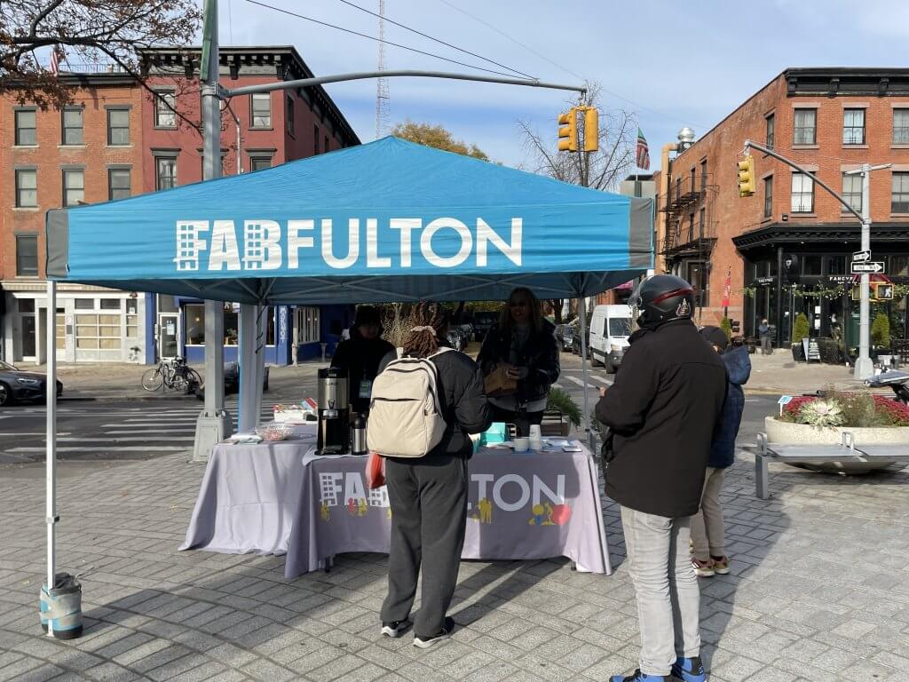 FAB Fulton tent on Fowler Plaza during an event