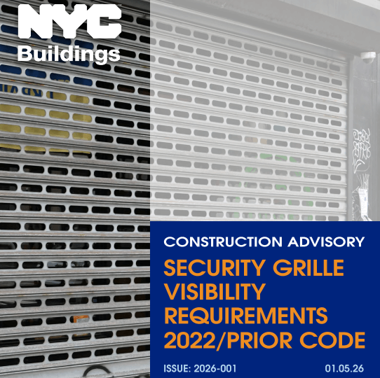 NYC Buildings image of a metal roll down gate